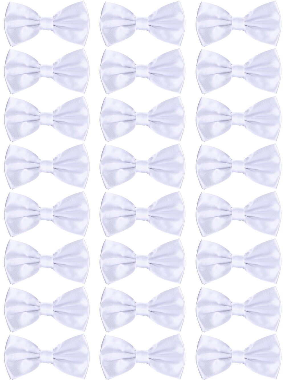 6978 24 Pieces 's Bow Ties Formal Satin Solid with Adjustable Neck Band Bow